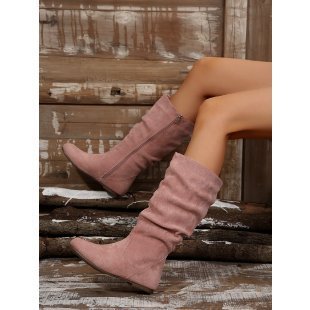 Chic Suede Mid-Calf Boots