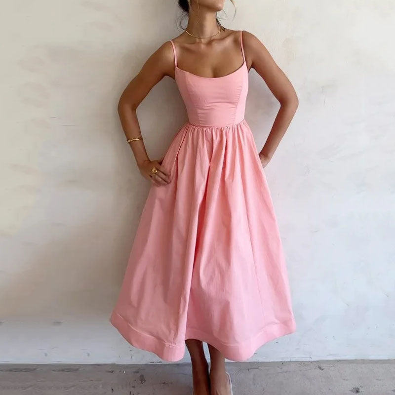 Elegant Sleeveless Midi Dress