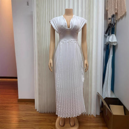 Elegant Pleated Midi Dress