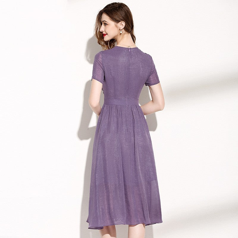 Flowy Purple Midi Dress – Elegant & Feminine