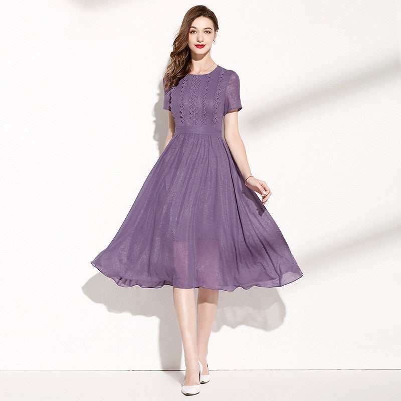Flowy Purple Midi Dress – Elegant & Feminine