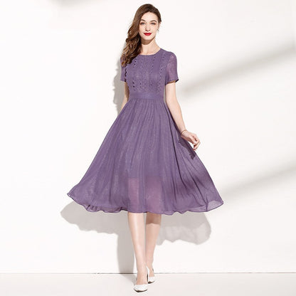 Flowy Purple Midi Dress – Elegant & Feminine