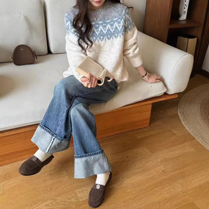 Retro Jacquard Knit Sweater