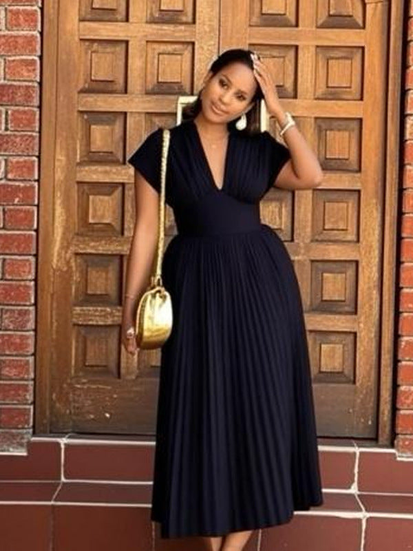 Elegant Pleated Midi Dress