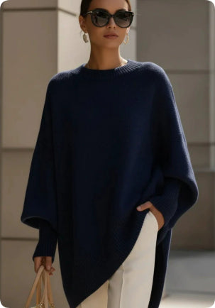 Oversized Knit Poncho Sweater