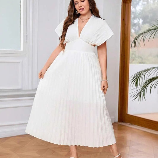 Elegant Pleated Midi Dress