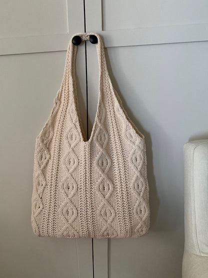 Retro Knitted Bag Handmade Wool Weaving