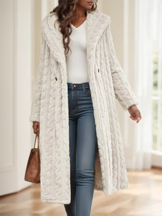 Long Textured Button Coat