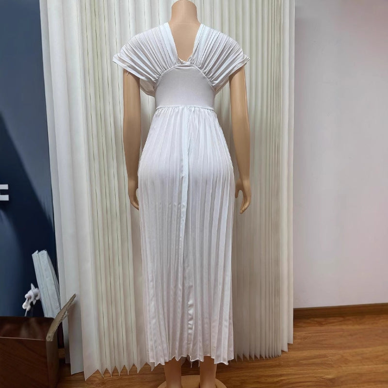 Elegant Pleated Midi Dress