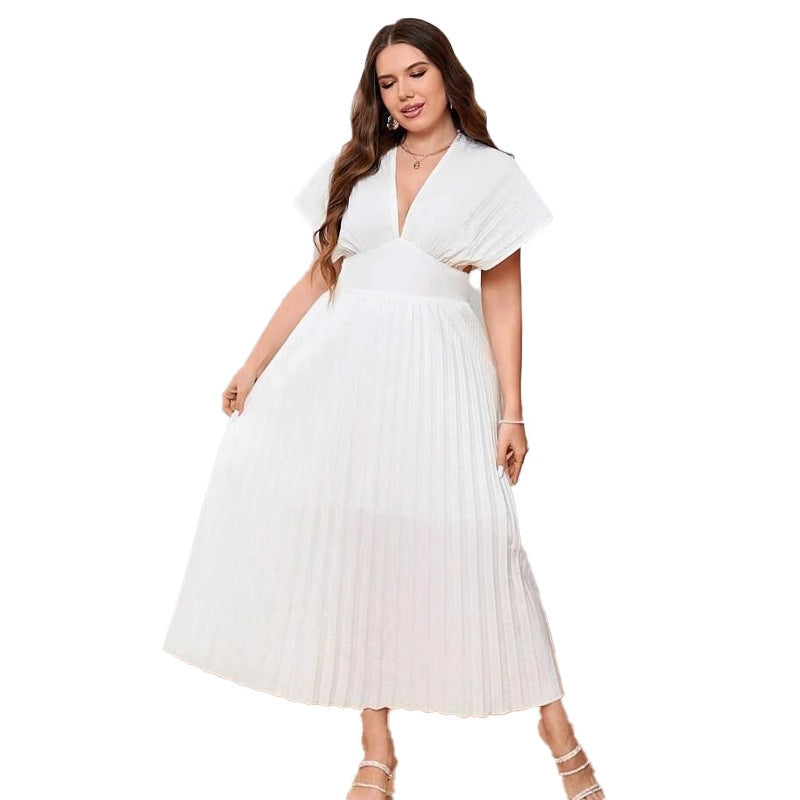 Elegant Pleated Midi Dress