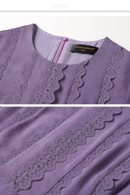 Flowy Purple Midi Dress – Elegant & Feminine