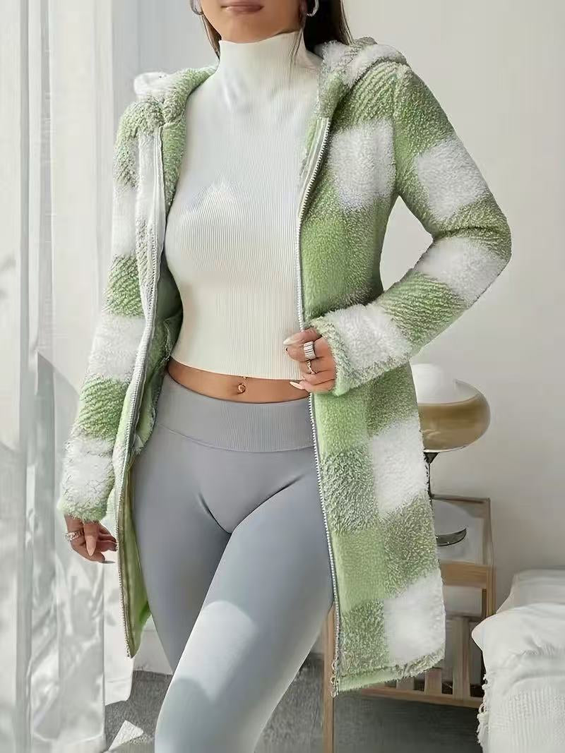 Cozy Plaid Hooded Coat