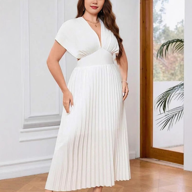 Elegant Pleated Midi Dress