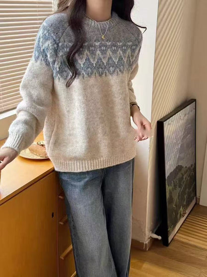 Retro Jacquard Knit Sweater