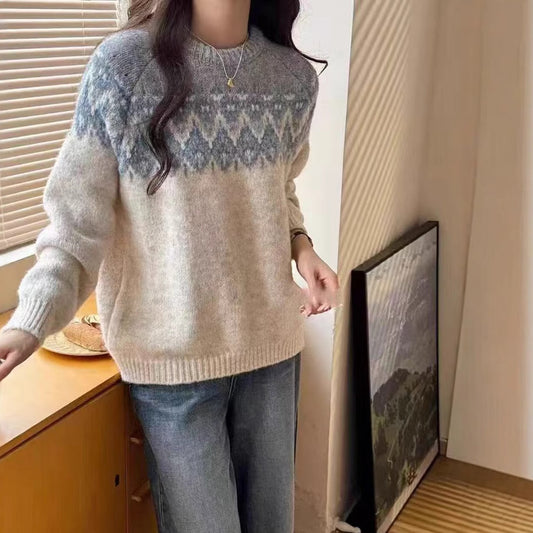 Retro Jacquard Knit Sweater