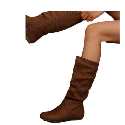 Chic Suede Mid-Calf Boots